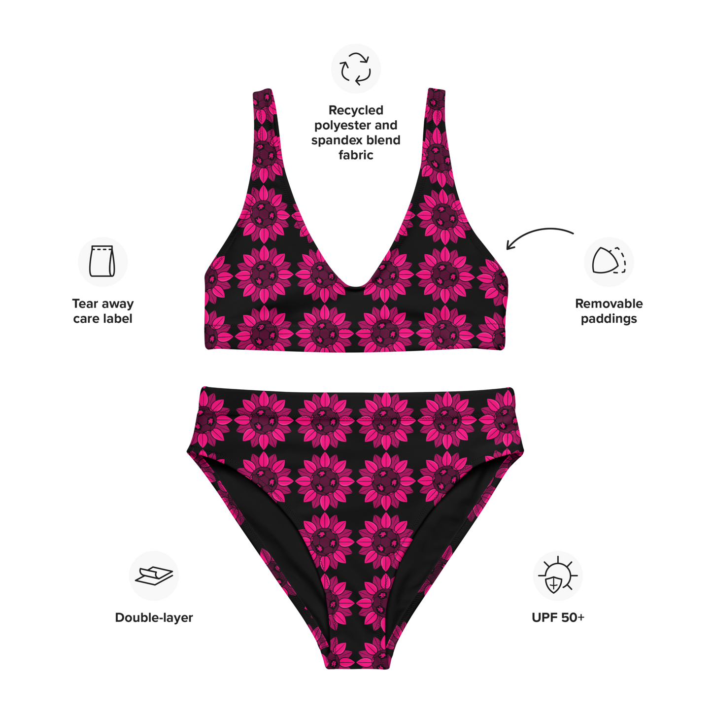 NAFO Sunflower (Dark) High-waisted Bikini