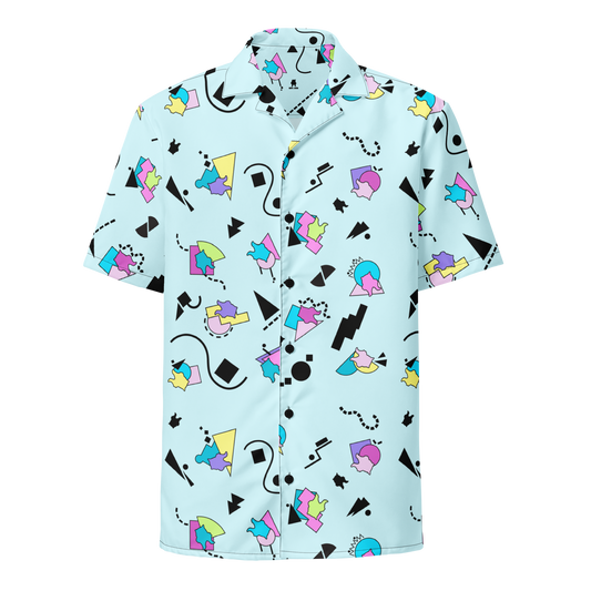NAFO Retro Button Up Shirt (Blue)