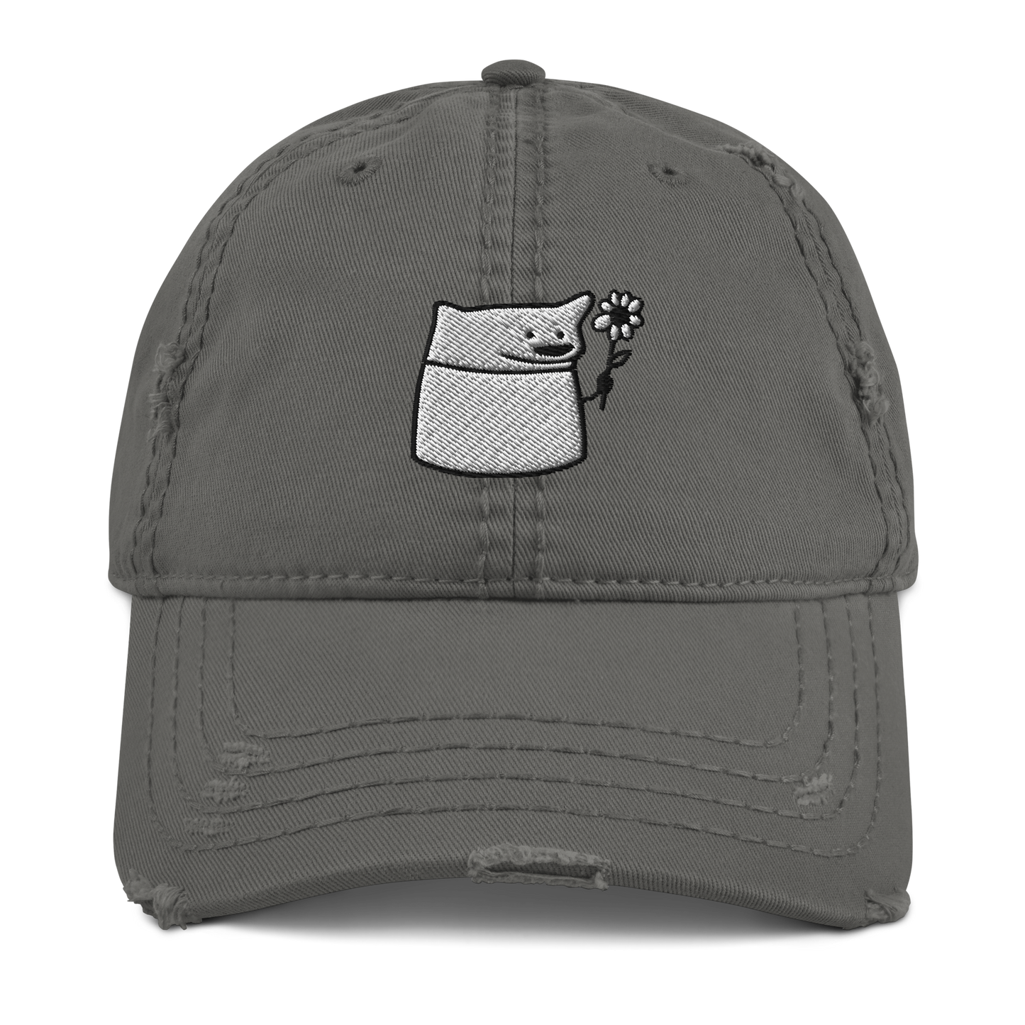 NAFO Embroidered Fella Sock Character Distressed Dad Hat