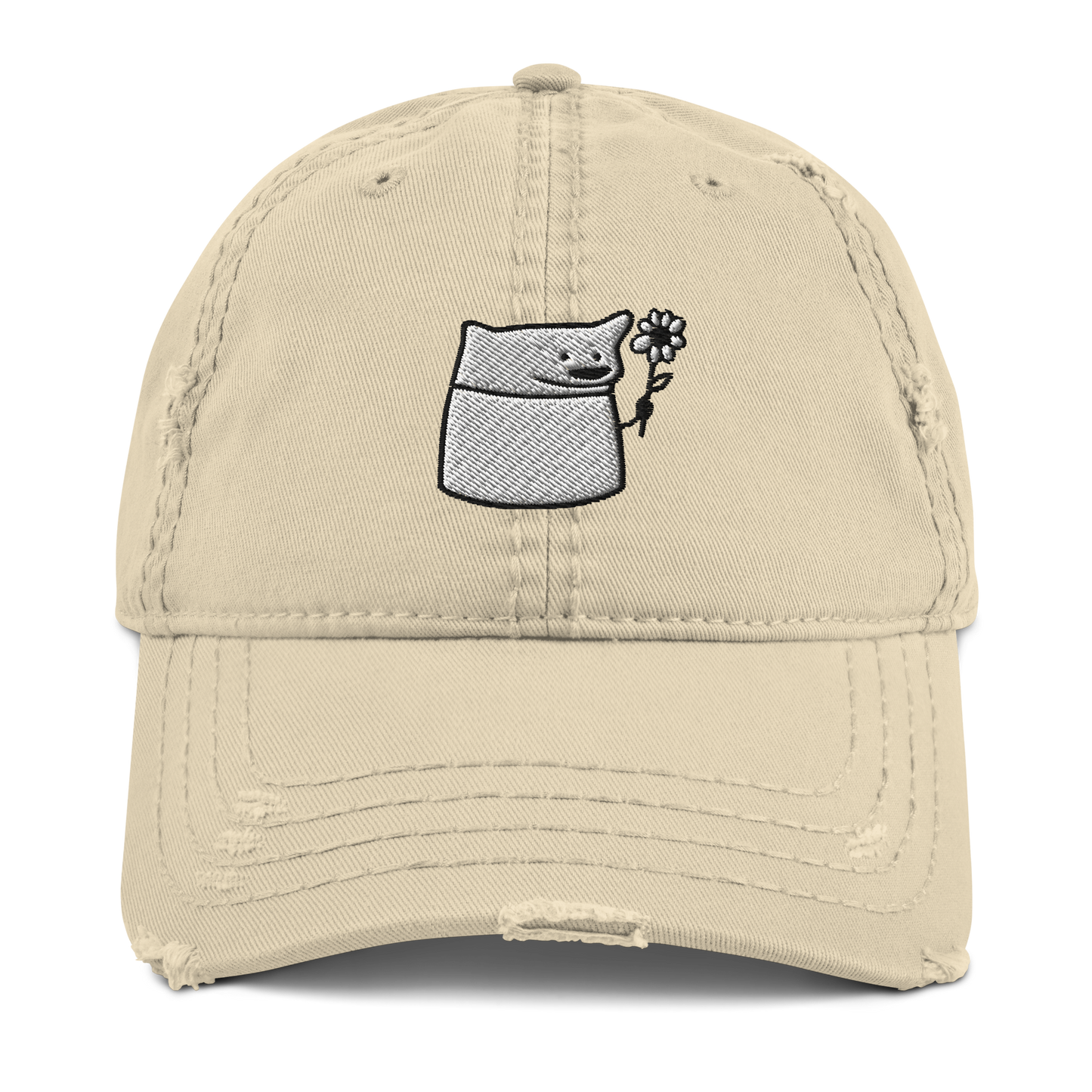 NAFO Embroidered Fella Sock Character Distressed Dad Hat