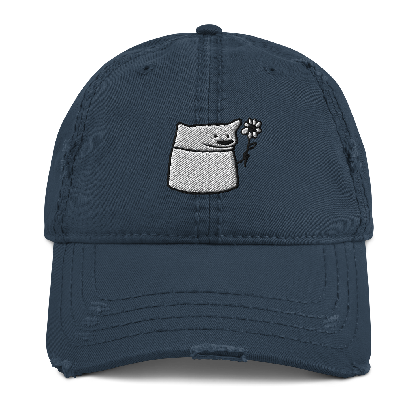 NAFO Embroidered Fella Sock Character Distressed Dad Hat