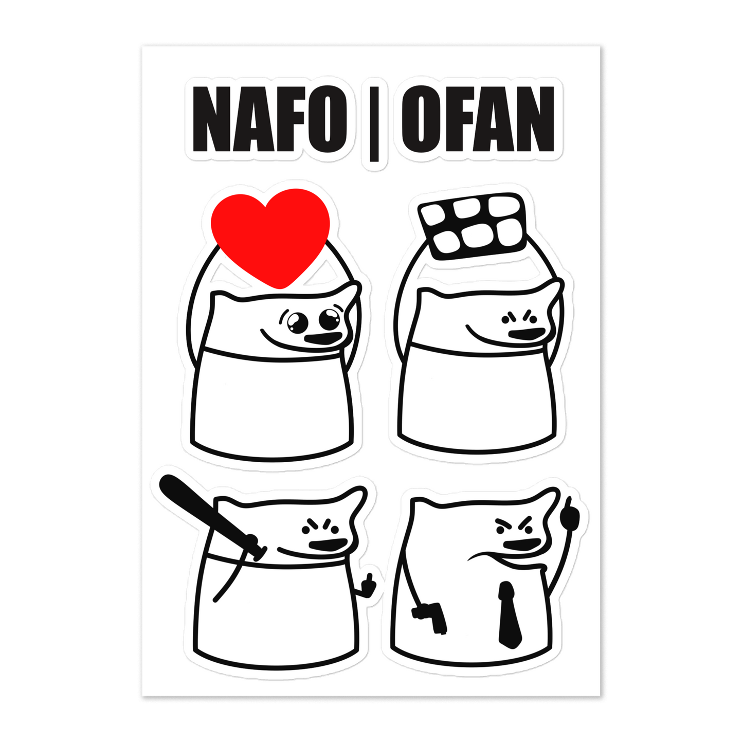 NAFO Fella Sock Character Sticker Sheet #2