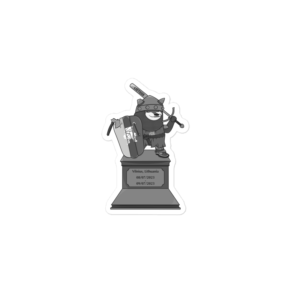 NAFO Silver Vilnius Statue Sticker