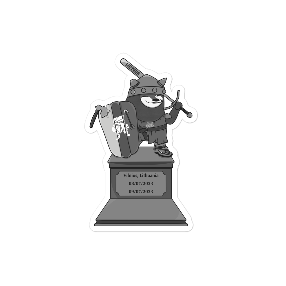 NAFO Silver Vilnius Statue Sticker