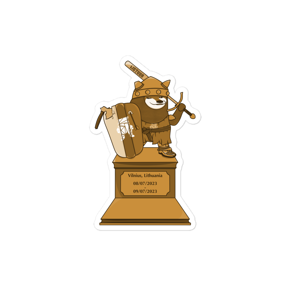 NAFO Gold Vilnius Statue Sticker