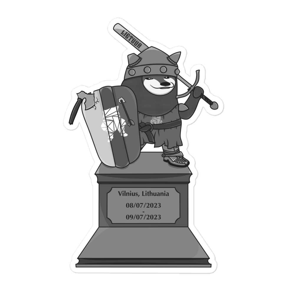 NAFO Silver Vilnius Statue Sticker