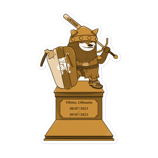 NAFO Gold Vilnius Statue Sticker