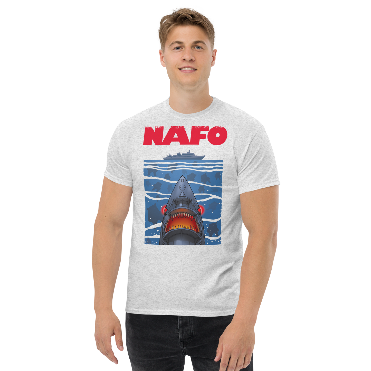 NAFO x Grandpa Yurko Shark Drone Ship T-Shirt