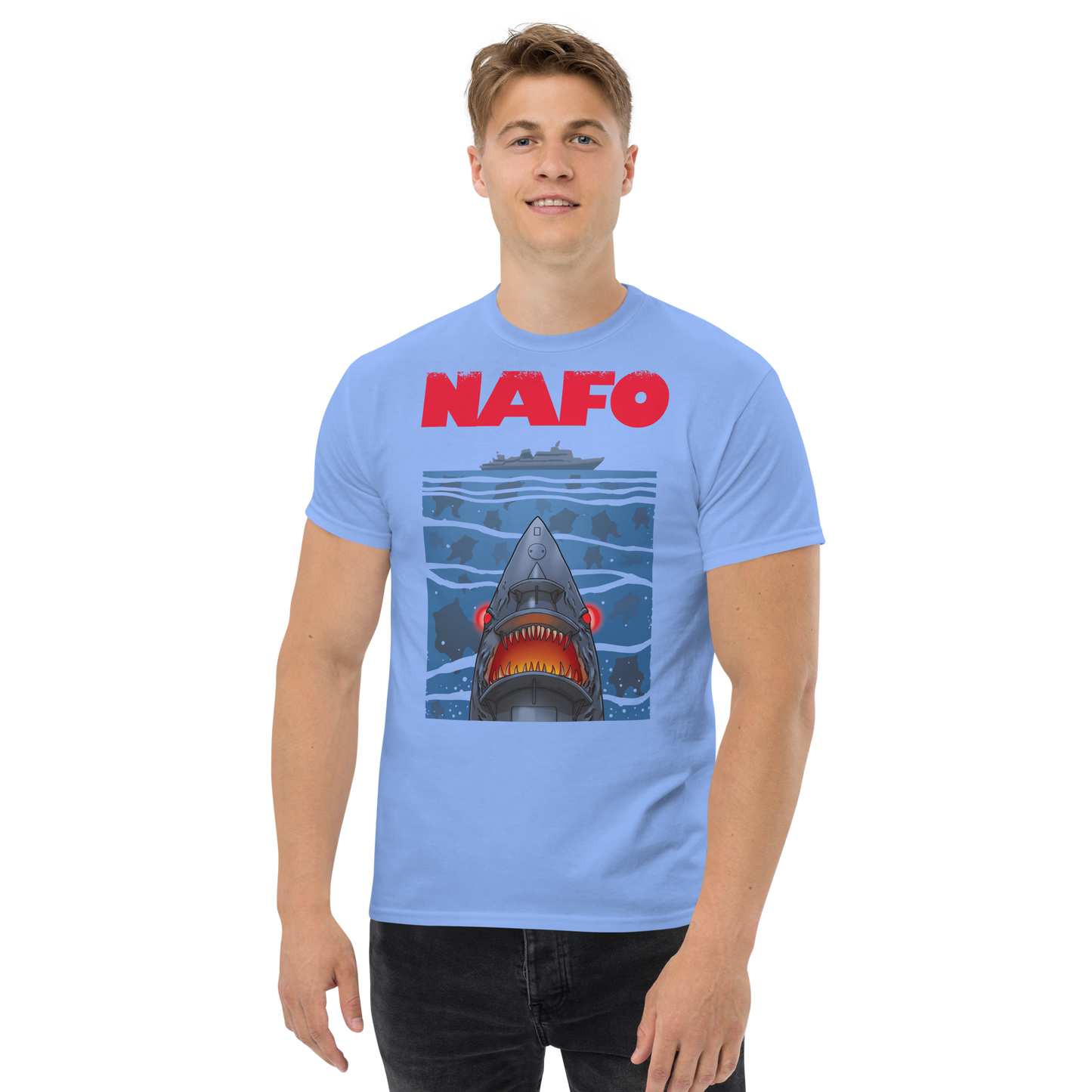 NAFO x Grandpa Yurko Shark Drone Ship T-Shirt