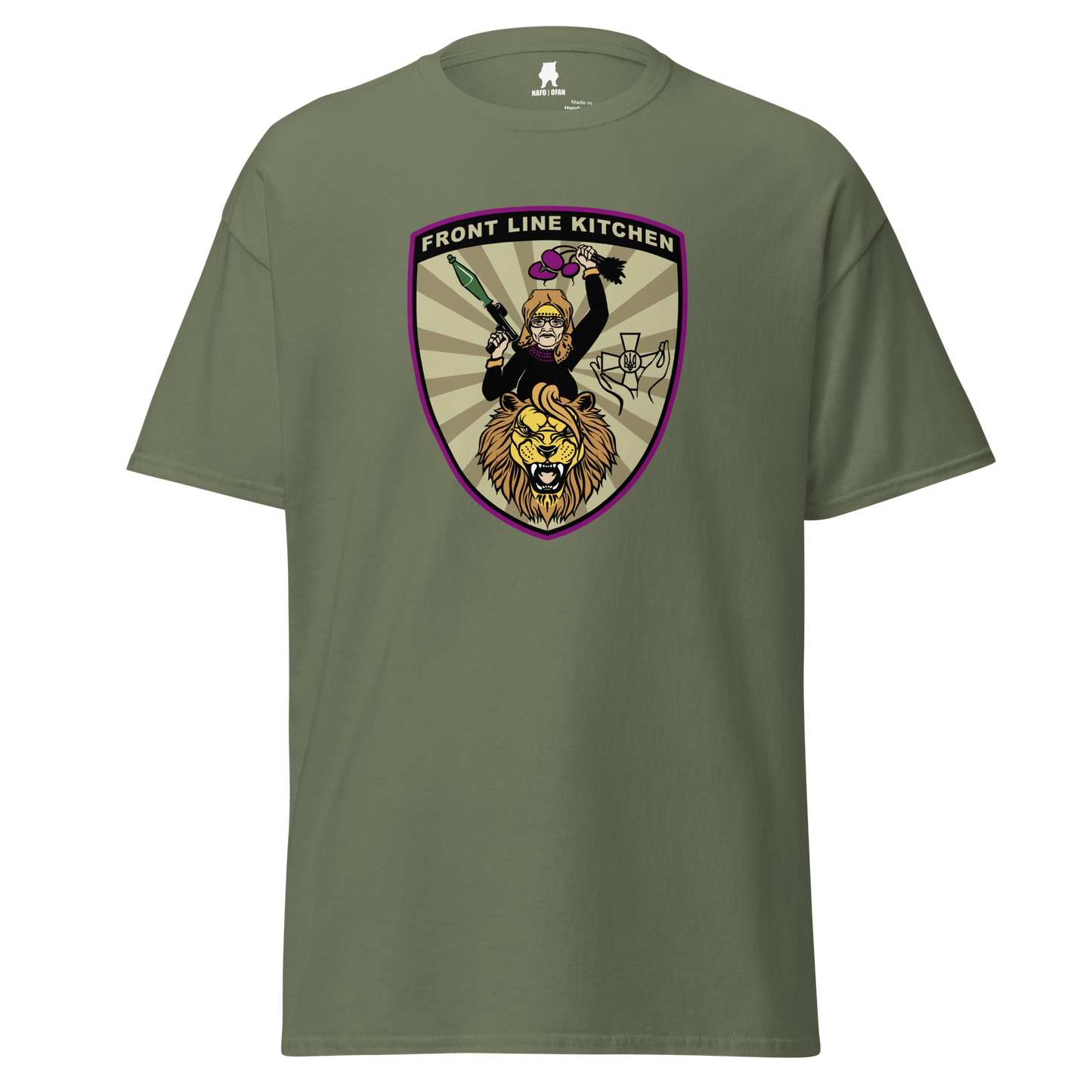 NAFO Front Line Kitchen Babusia Logo T-Shirt