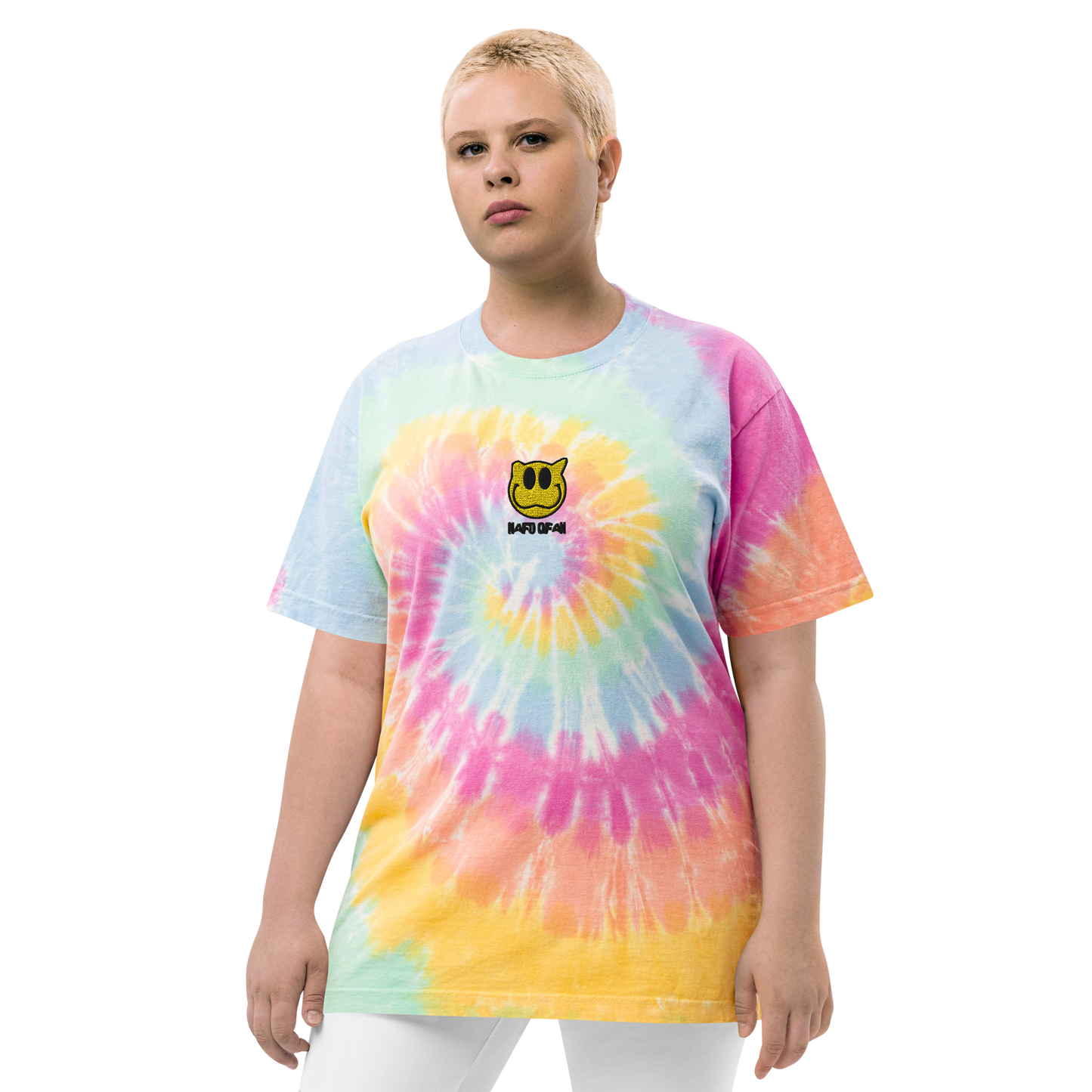 NAFO Trippy Oversized Tie-Dye T-Shirt