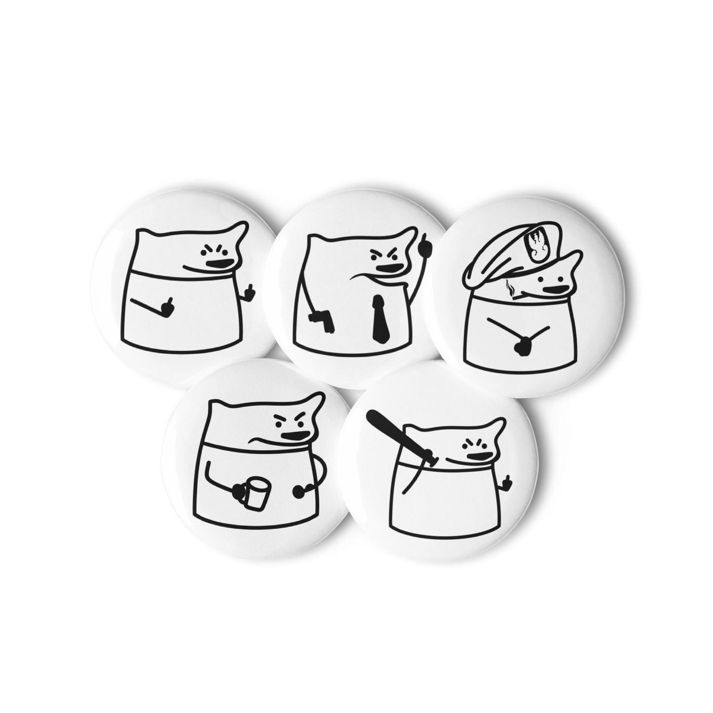 NAFO Fella Sock Character Button Pin Set #1