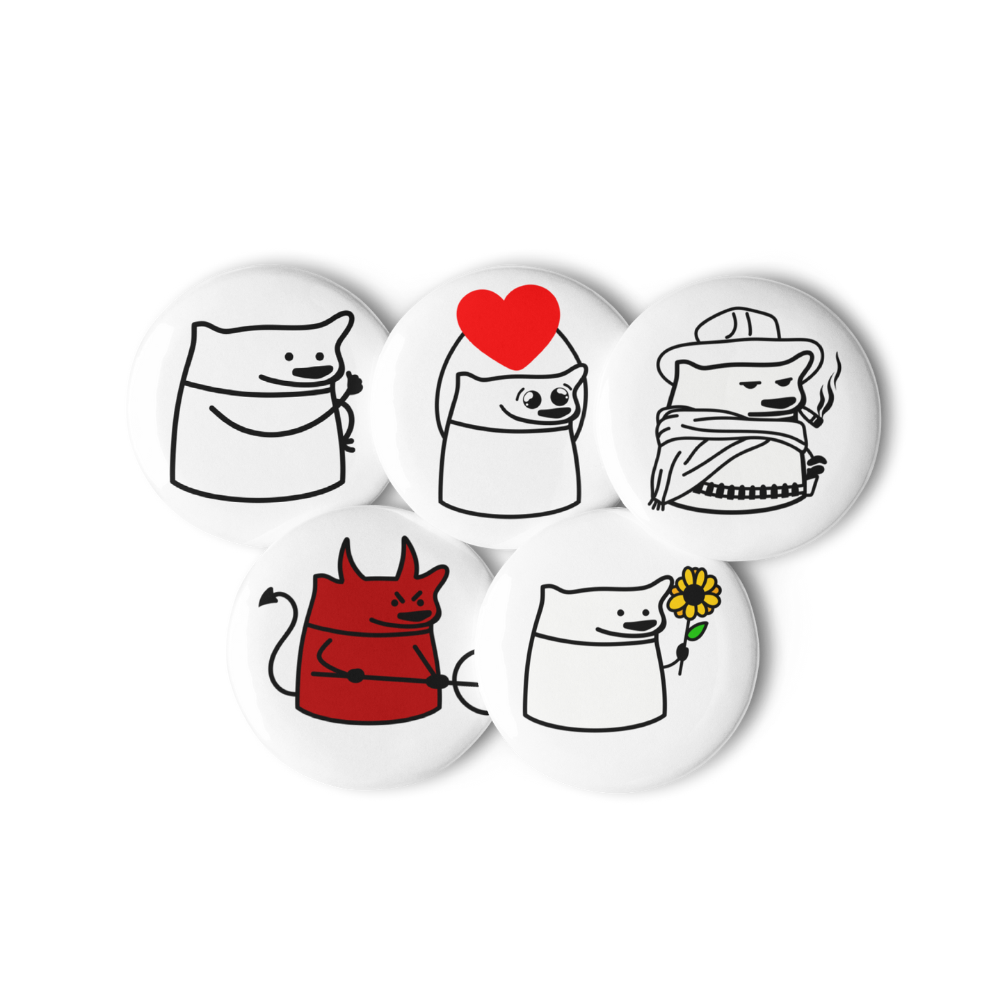 NAFO Fella Sock Character Button Pin Set #2