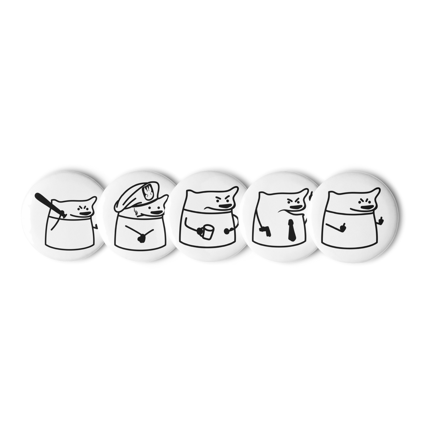 NAFO Fella Sock Character Button Pin Set #1