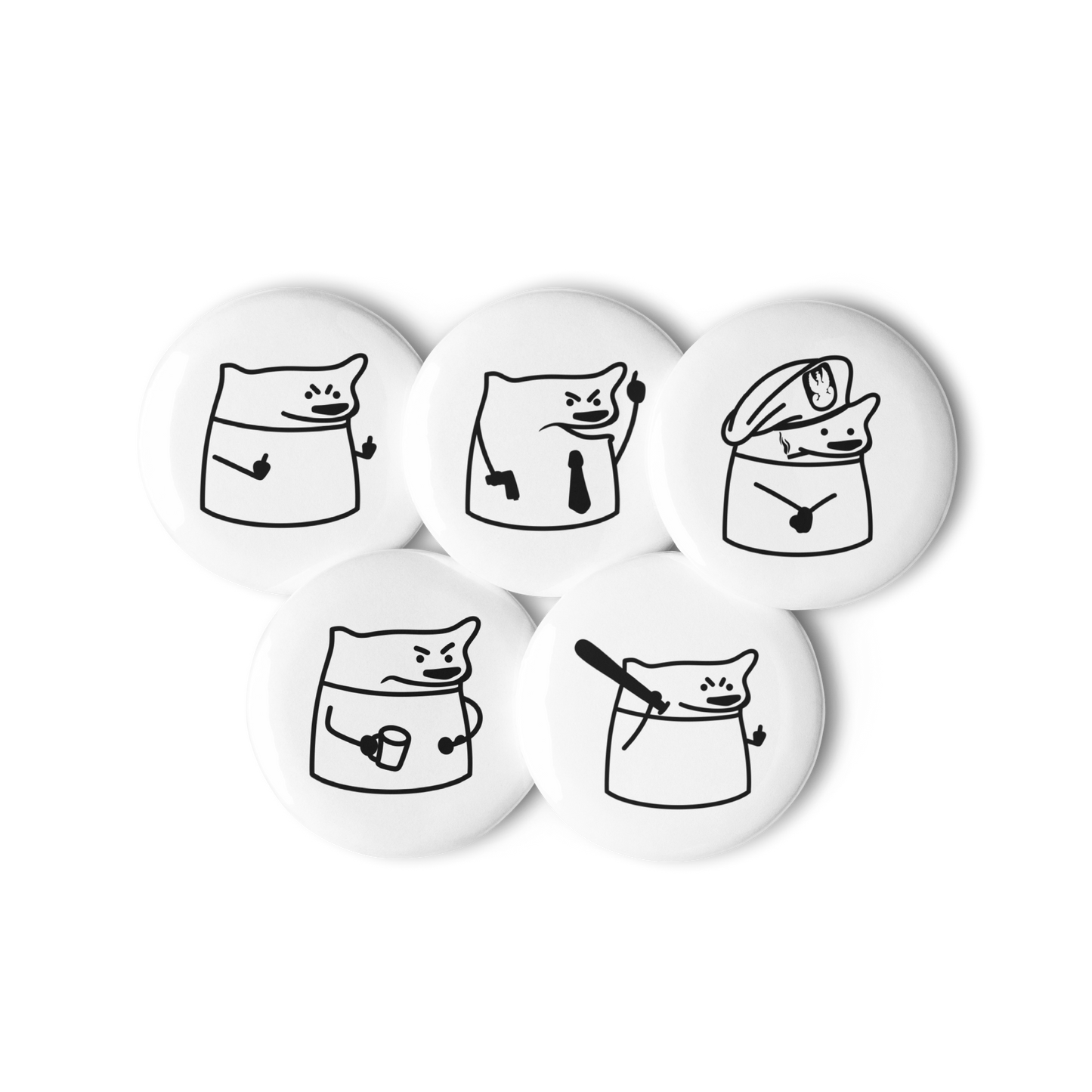 NAFO Fella Sock Character Button Pin Set #1