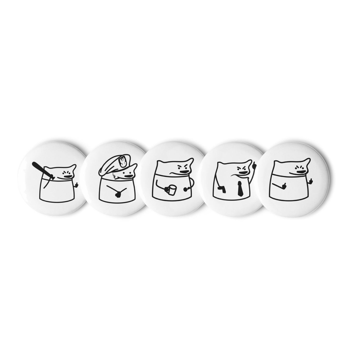 NAFO Fella Sock Character Button Pin Set #1