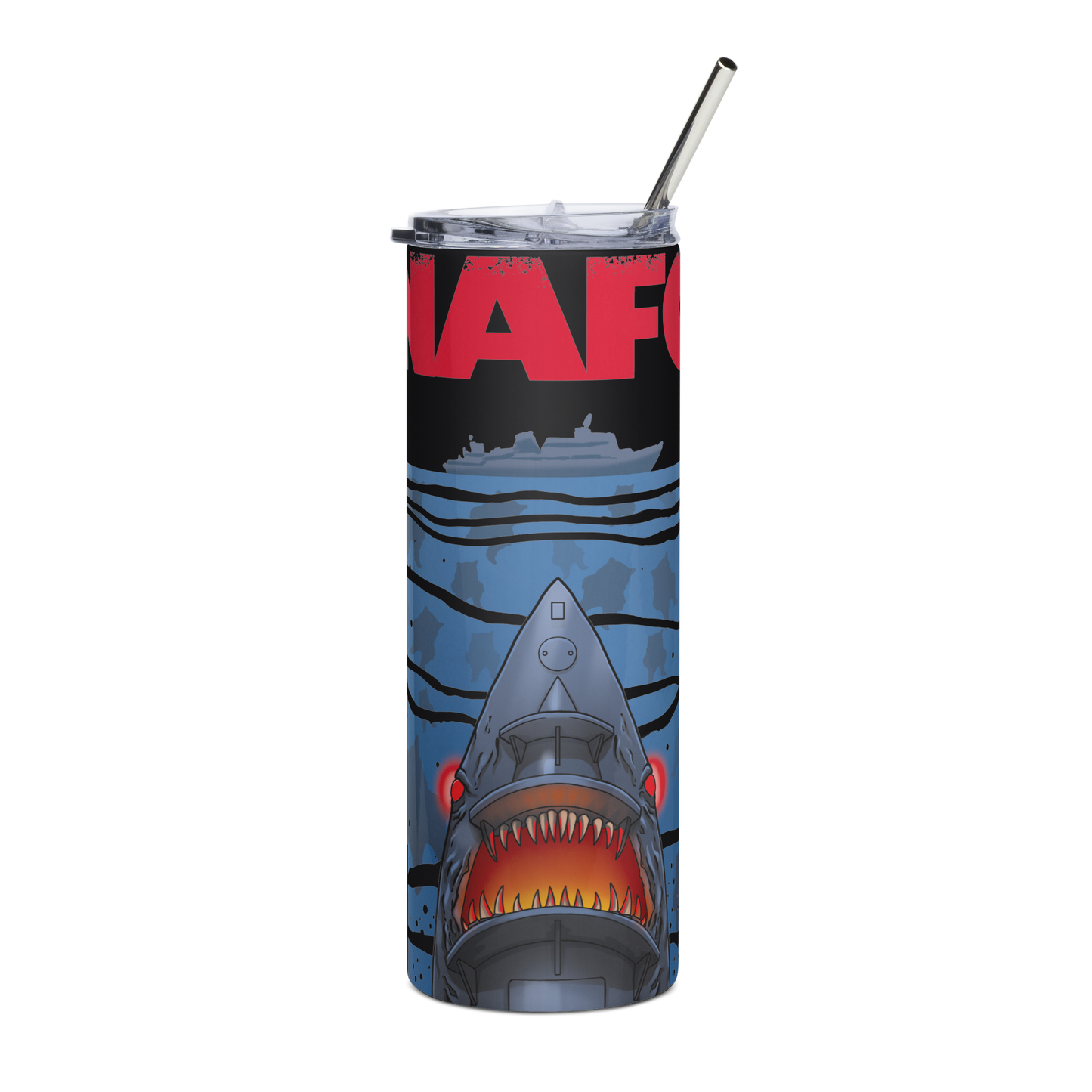 NAFO x Grandpa Yurko Shark Drone Ship Stainless Steel Tumbler
