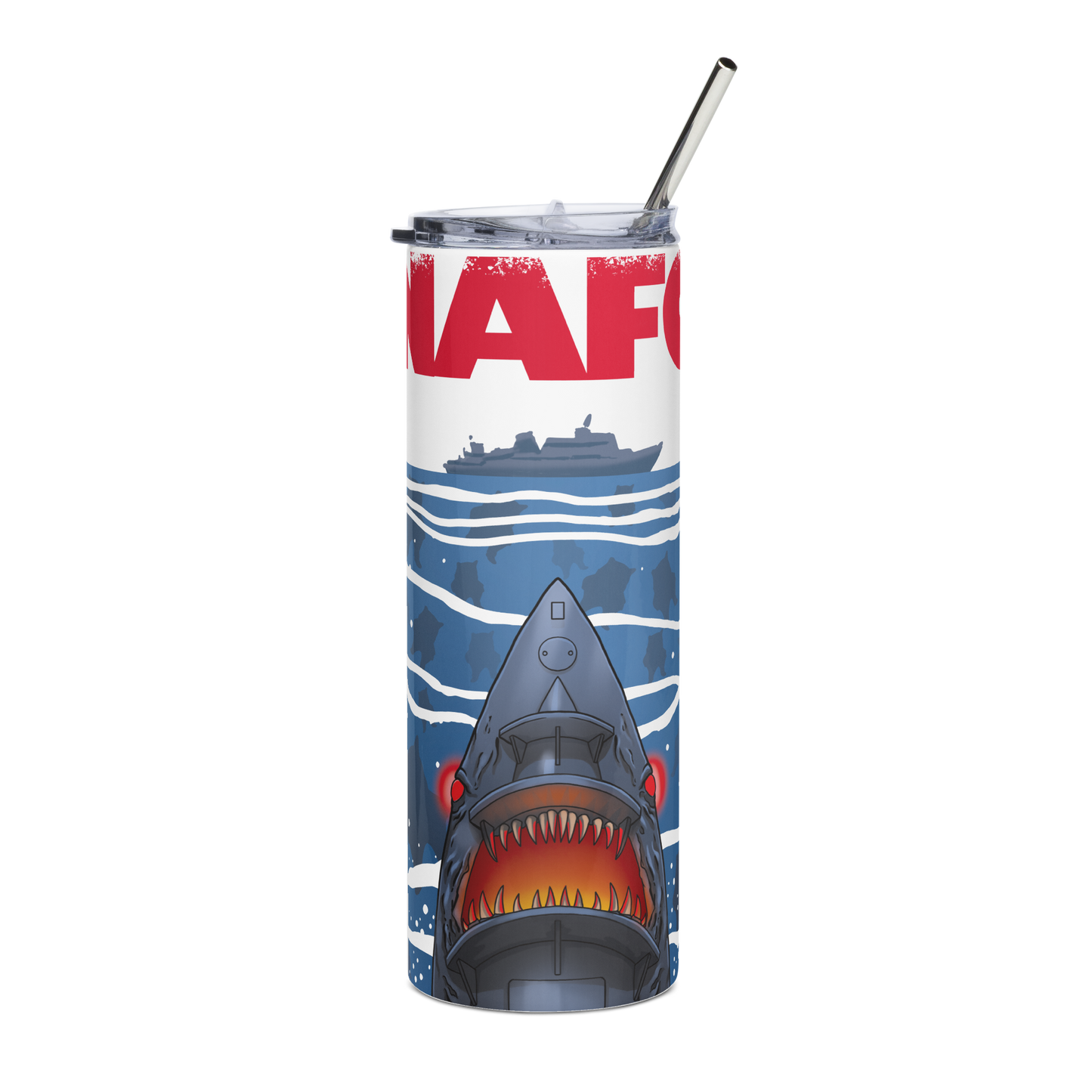 NAFO x Grandpa Yurko Shark Drone Ship Stainless Steel Tumbler