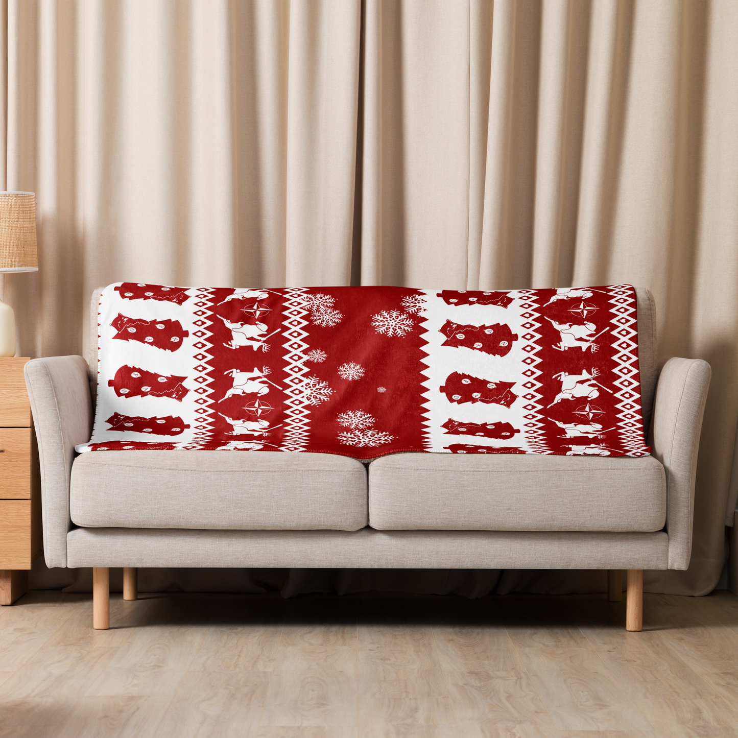 NAFO Holiday Pattern Sherpa blanket