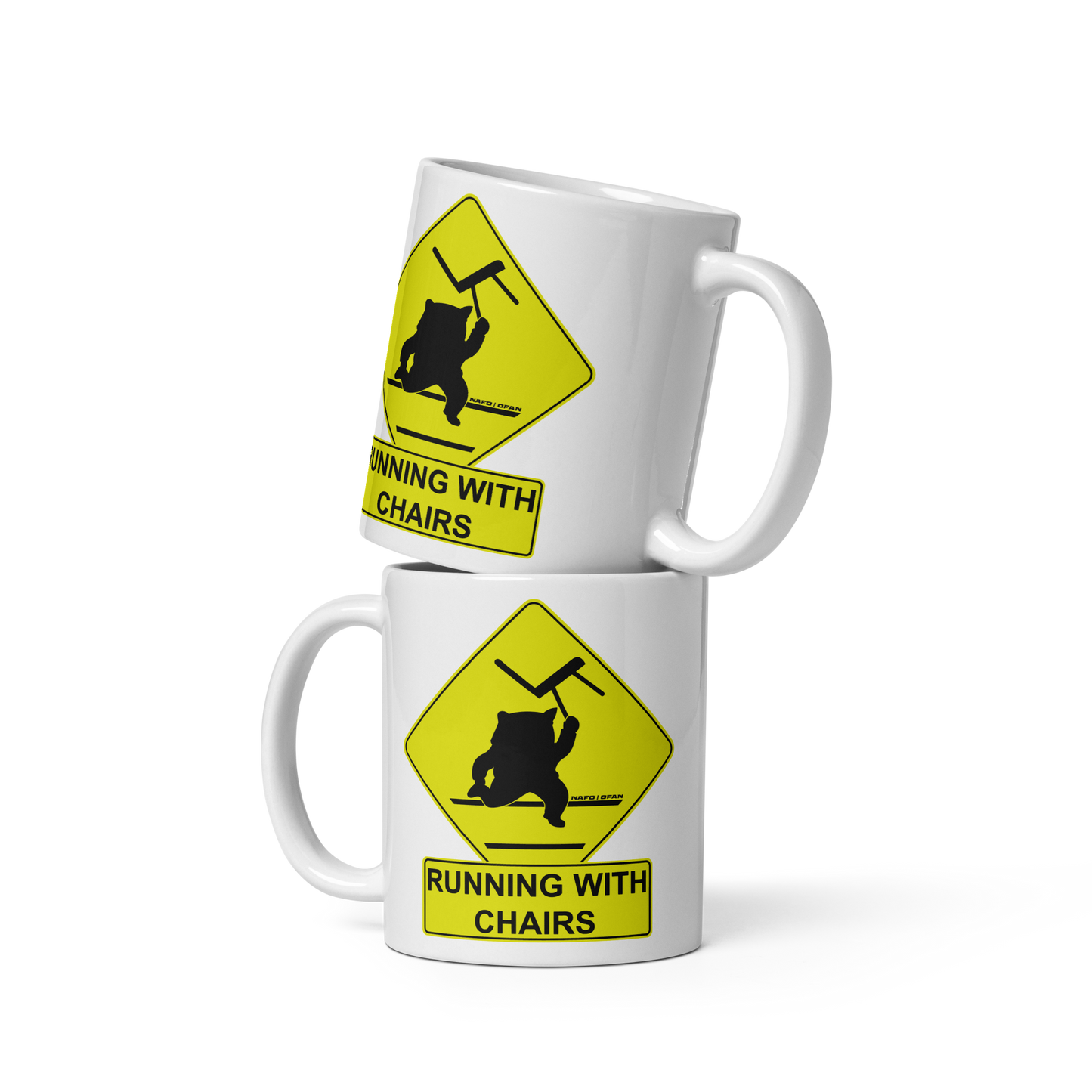 NAFO Running With Chairs Mug