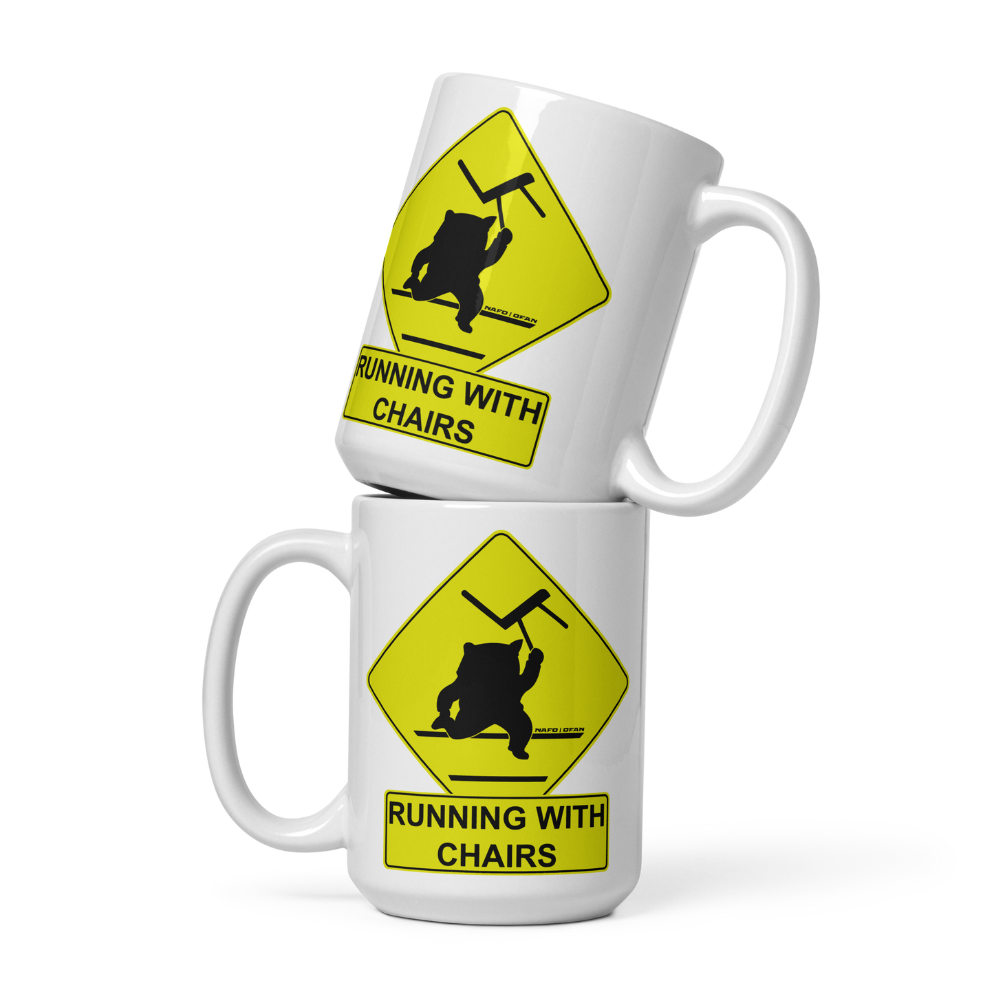 NAFO Running With Chairs Mug