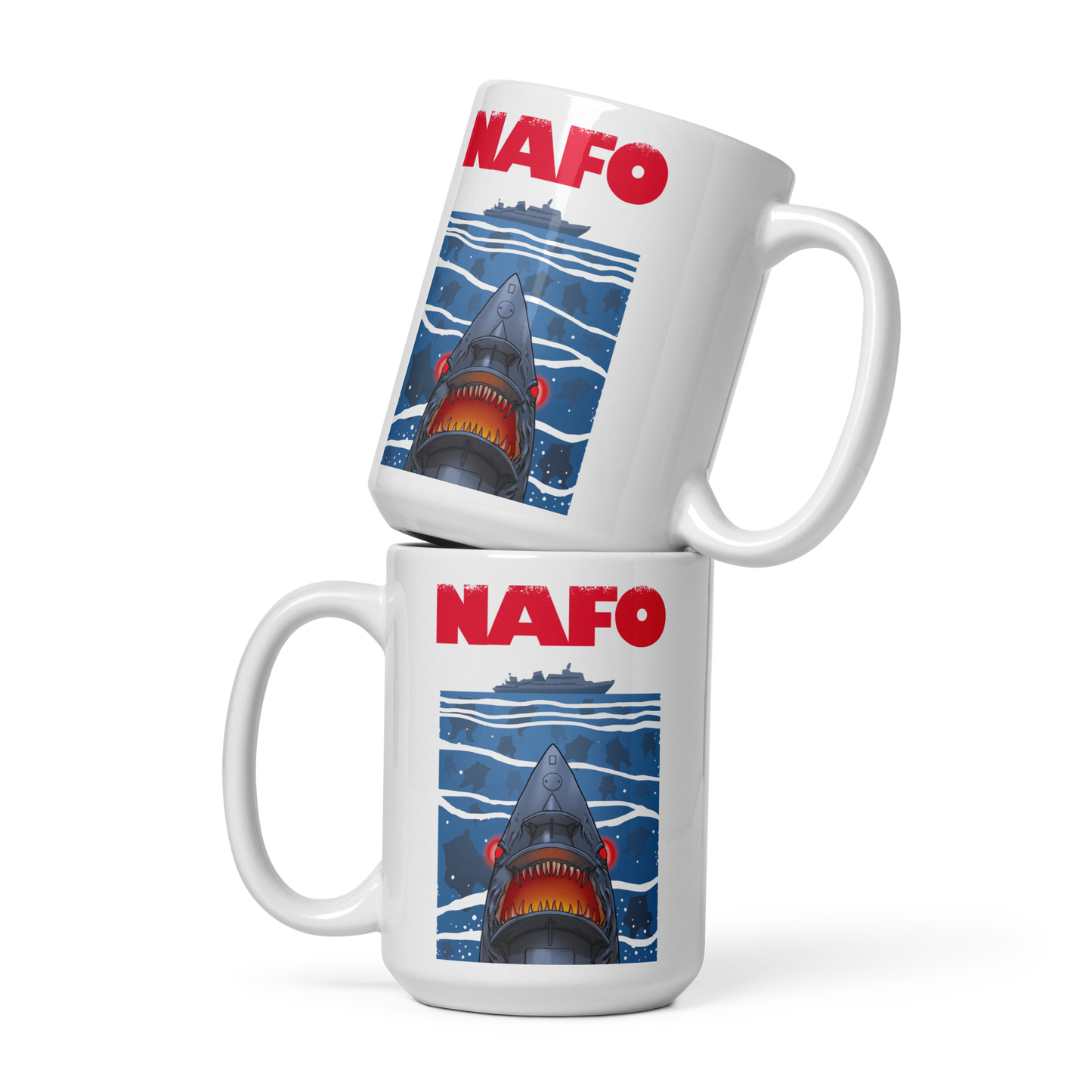 NAFO x Grandpa Yurko Shark Drone Ship Mug