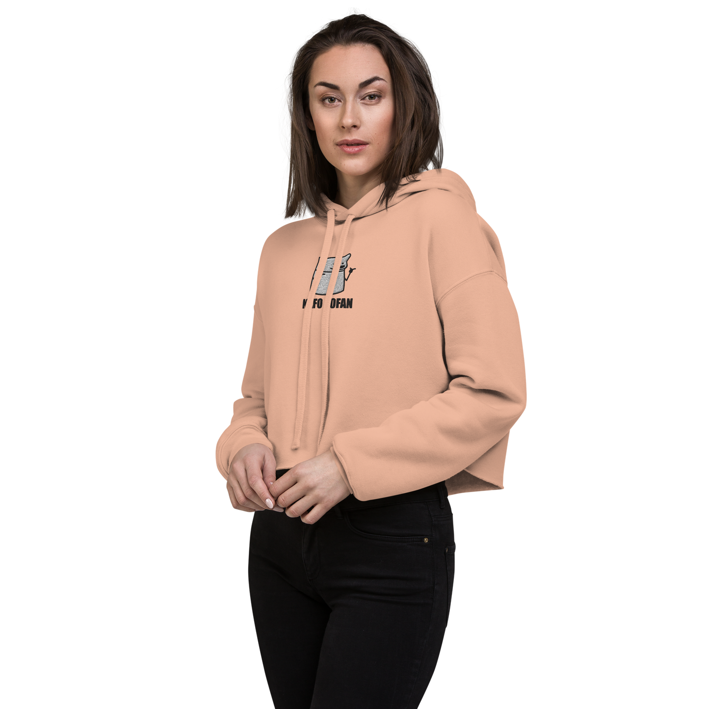 NAFO Embroidered Fella Sock Character Crop Hoodie