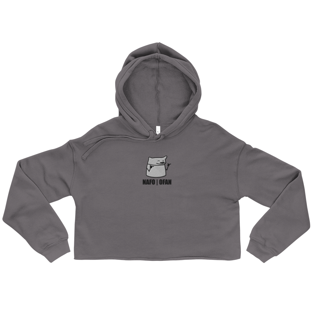 NAFO Embroidered Fella Sock Character Crop Hoodie