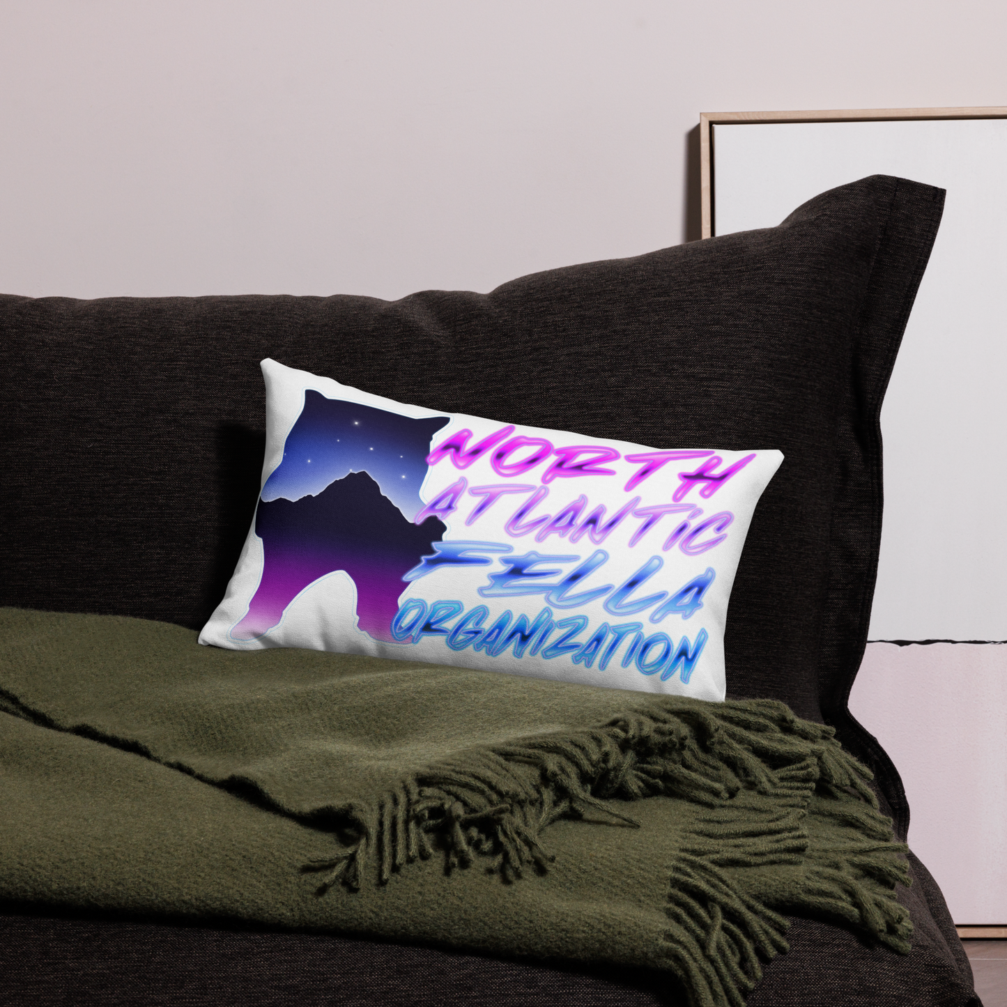 NAFO Neon Mountain Range Fella Pillow