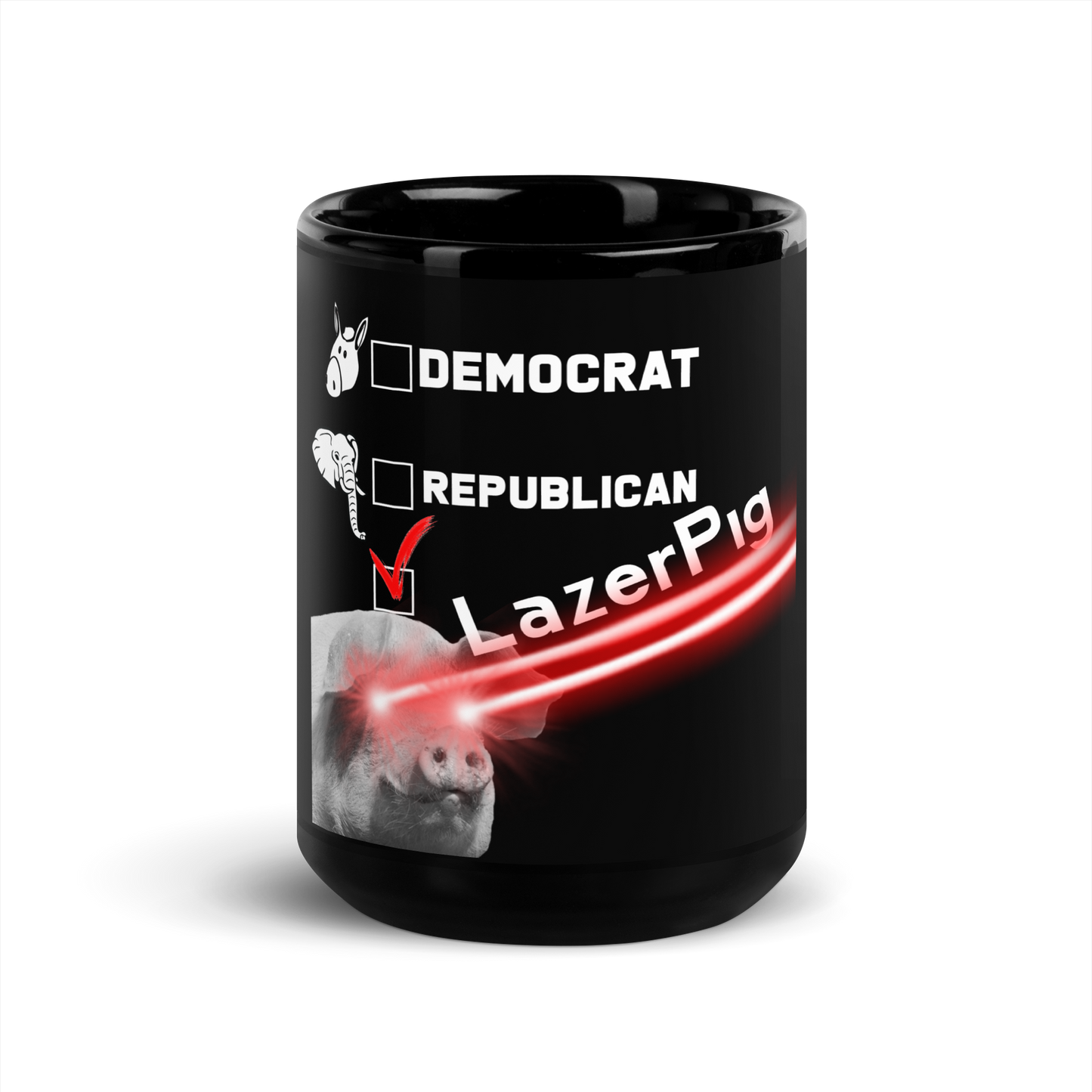 Vote LazerPig Black Mug (US Only)