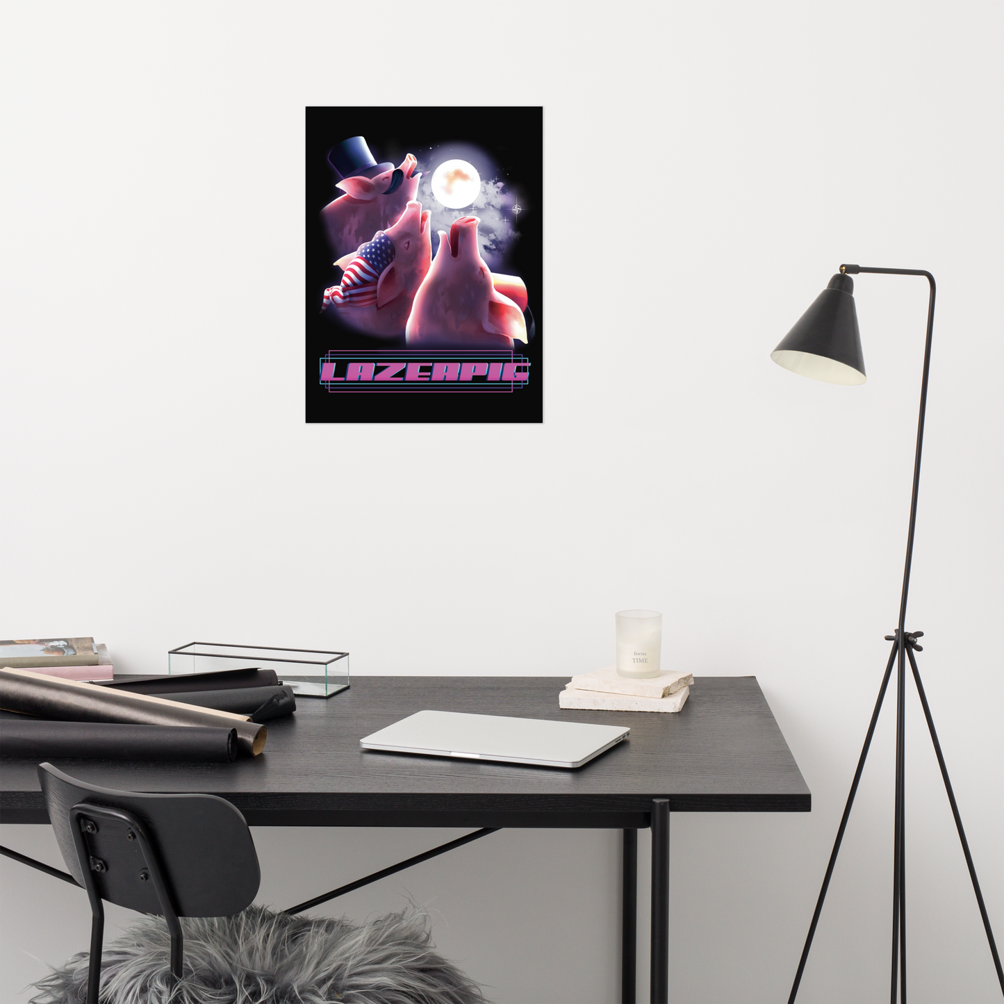 LazerPig Three Pig Moon Poster