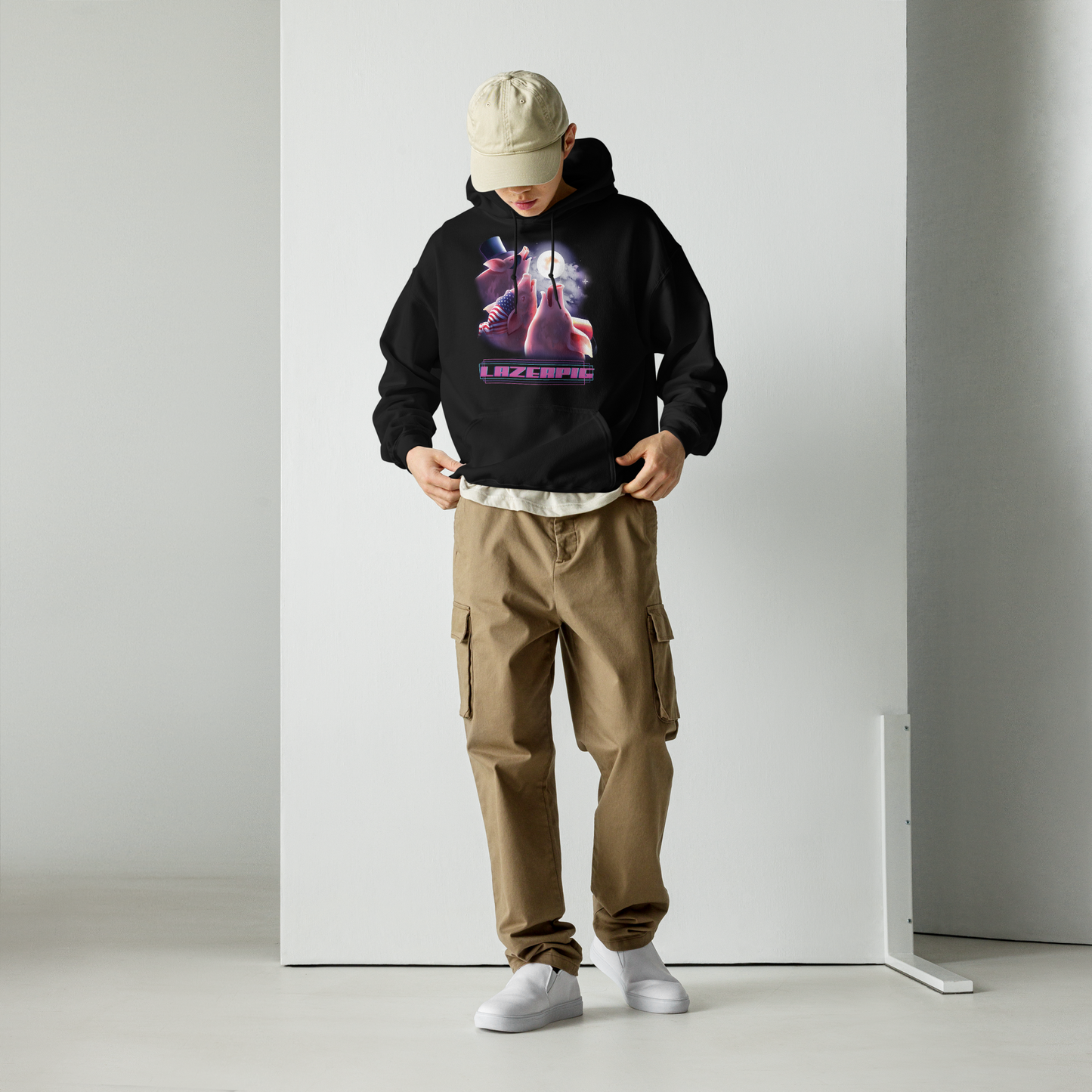 LazerPig Three Pig Moon Hoodie