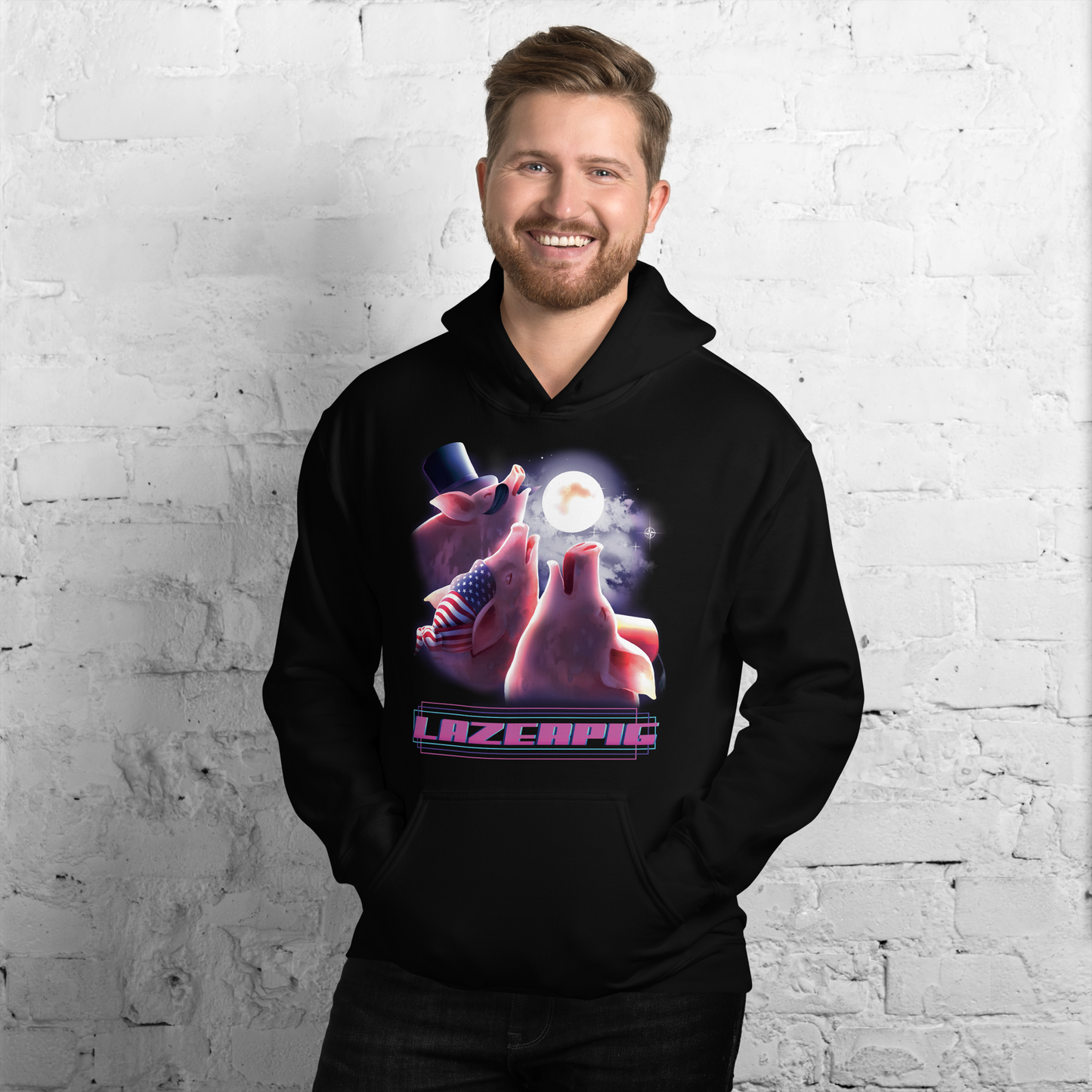 LazerPig Three Pig Moon Hoodie