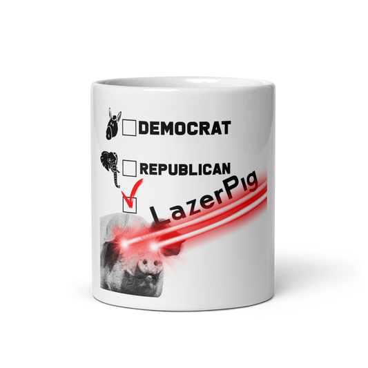 Vote LazerPig White Mug (Worldwide)