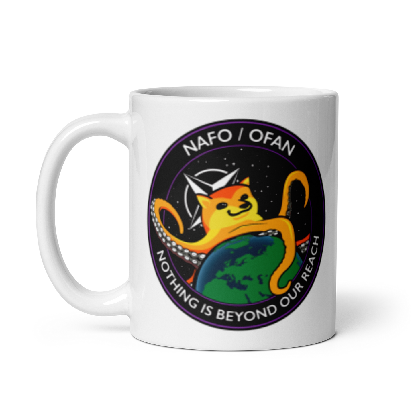 NAFO Nothing is Beyond Our Reach White Mug