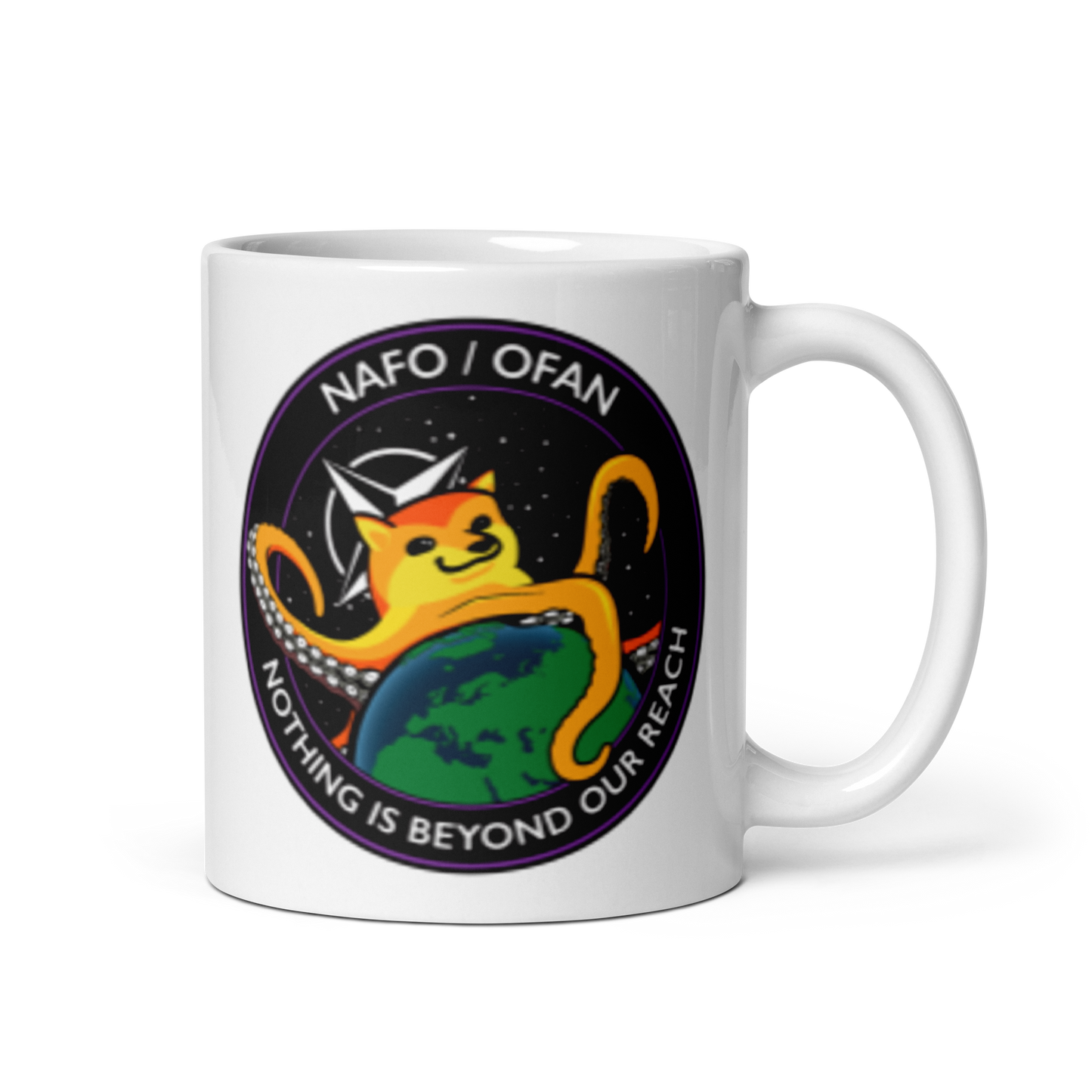 NAFO Nothing is Beyond Our Reach White Mug
