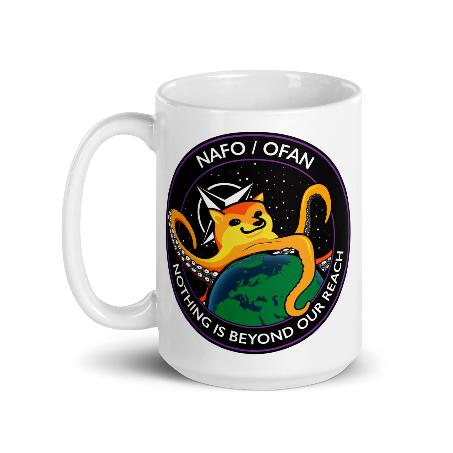 NAFO Nothing is Beyond Our Reach White Mug