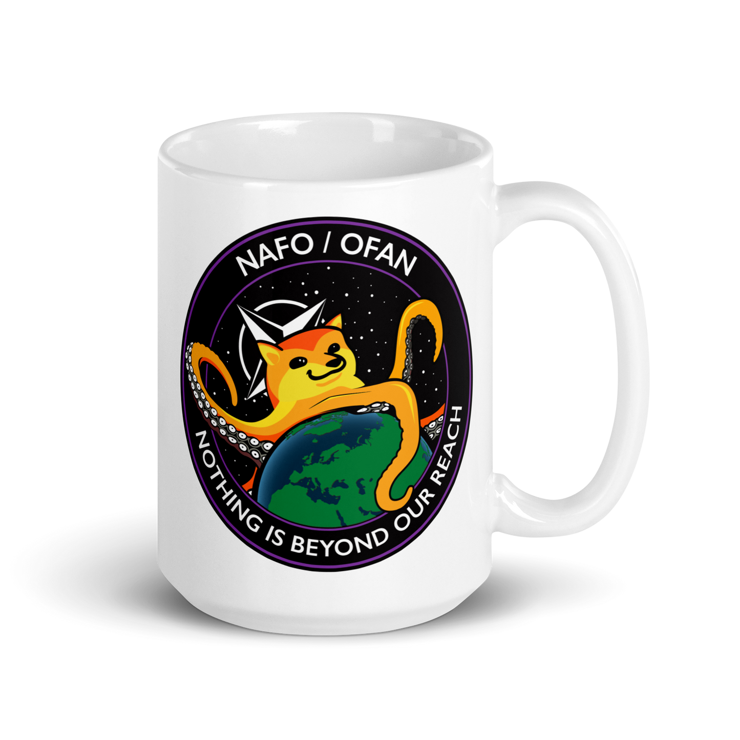 NAFO Nothing is Beyond Our Reach White Mug