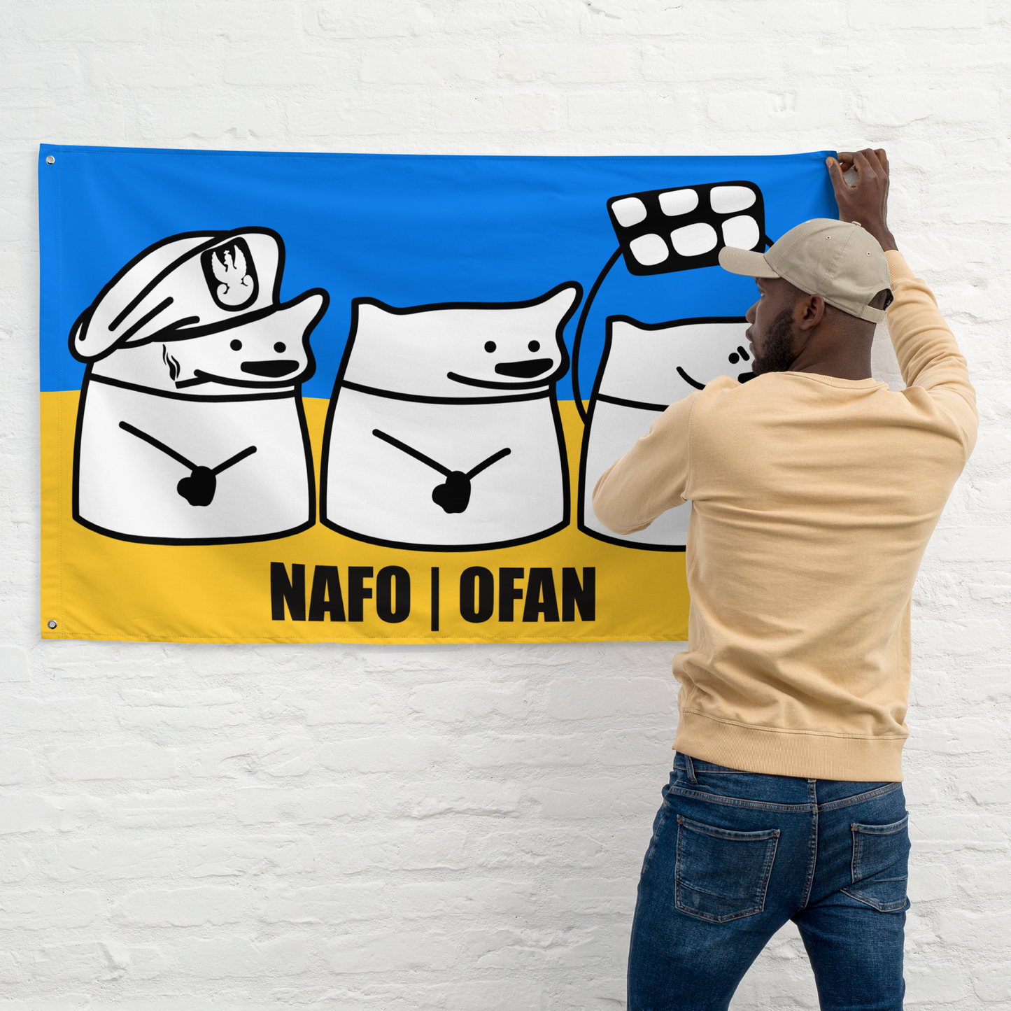 NAFO Fella Sock Character Flag