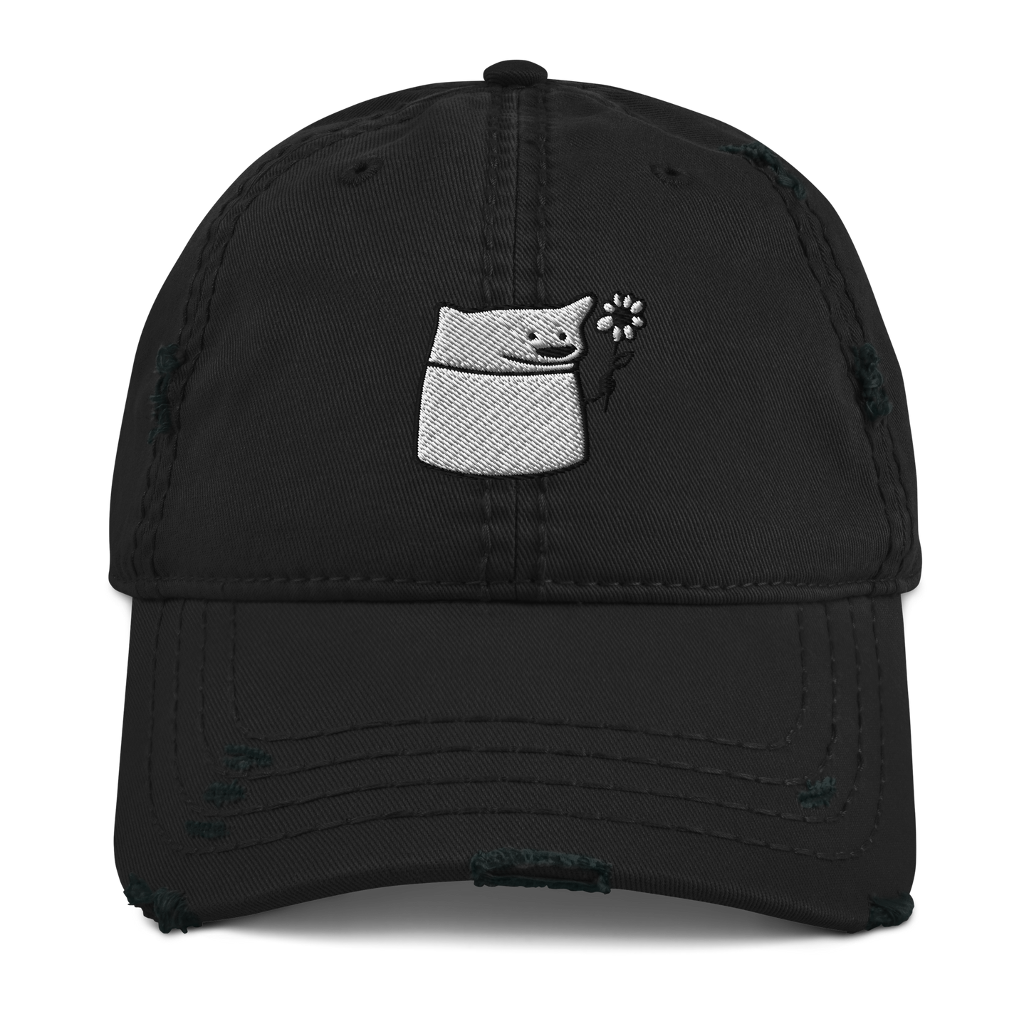 NAFO Embroidered Fella Sock Character Distressed Dad Hat