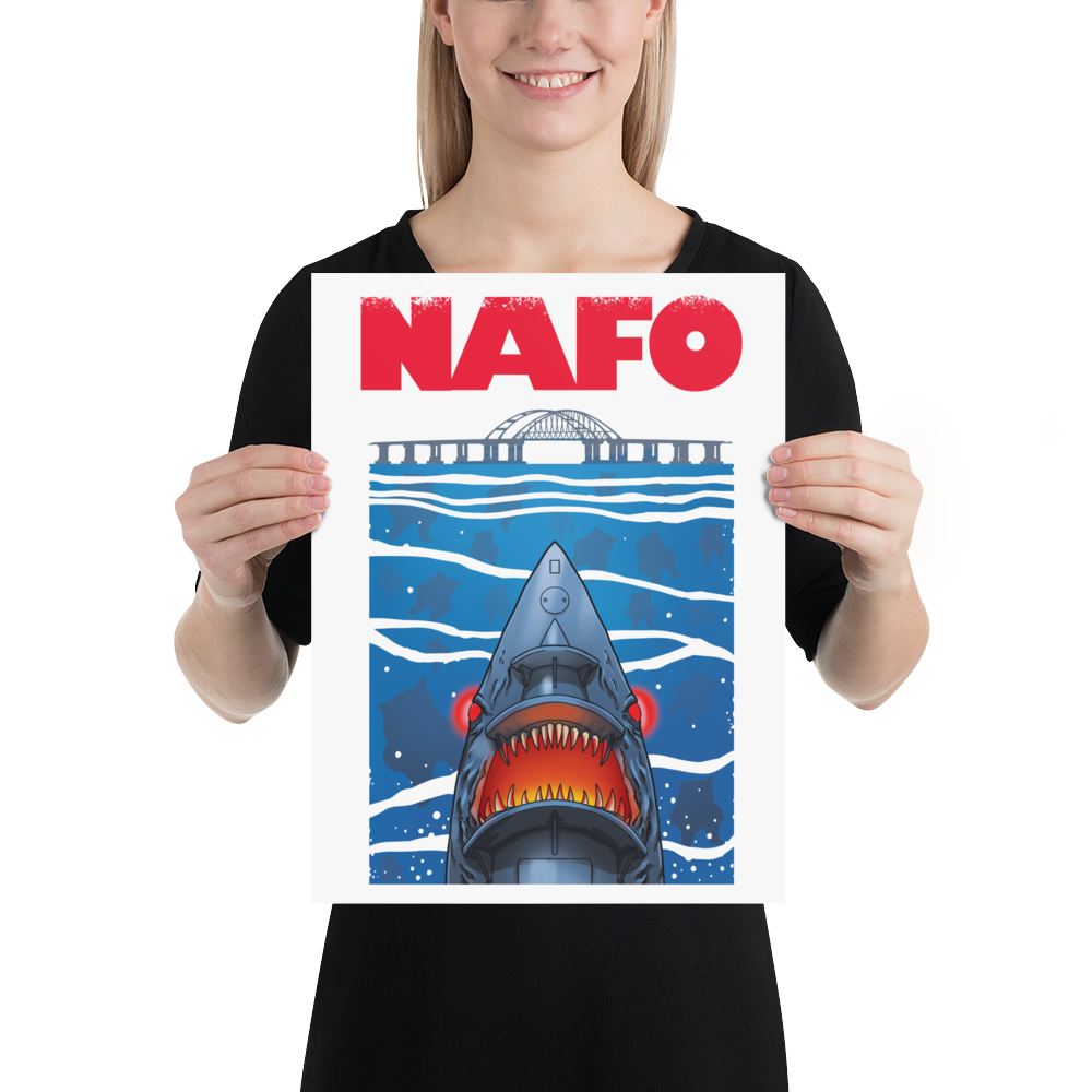 NAFO x Grandpa Yurko Shark Drone Poster