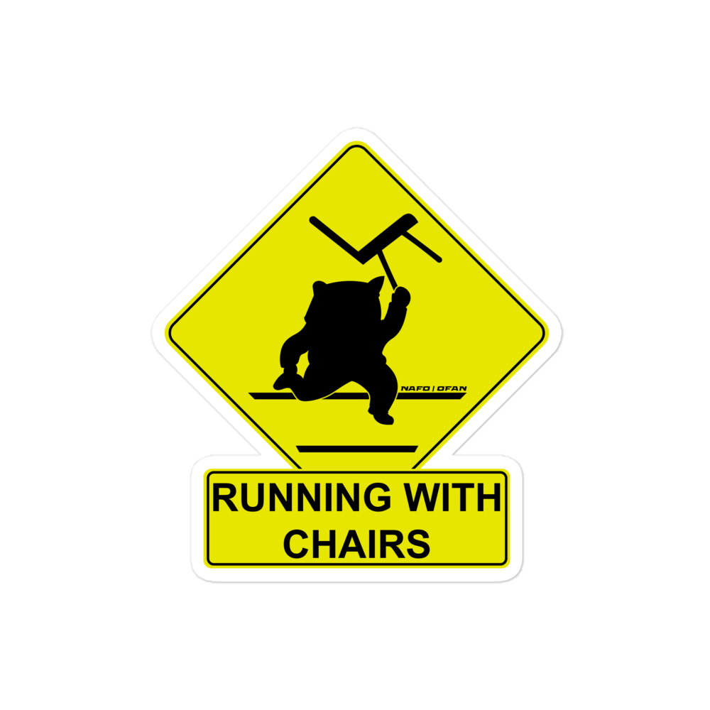 NAFO Running with Chairs Sticker