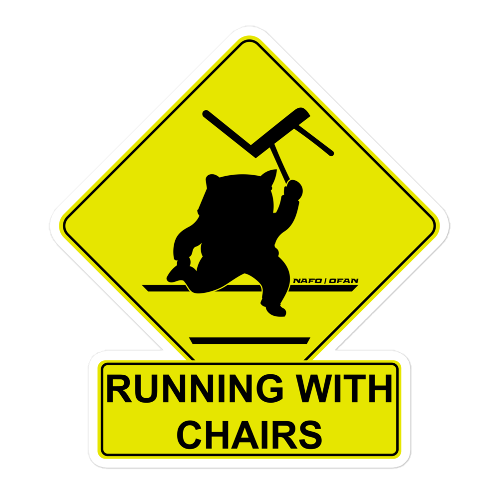 NAFO Running with Chairs Sticker