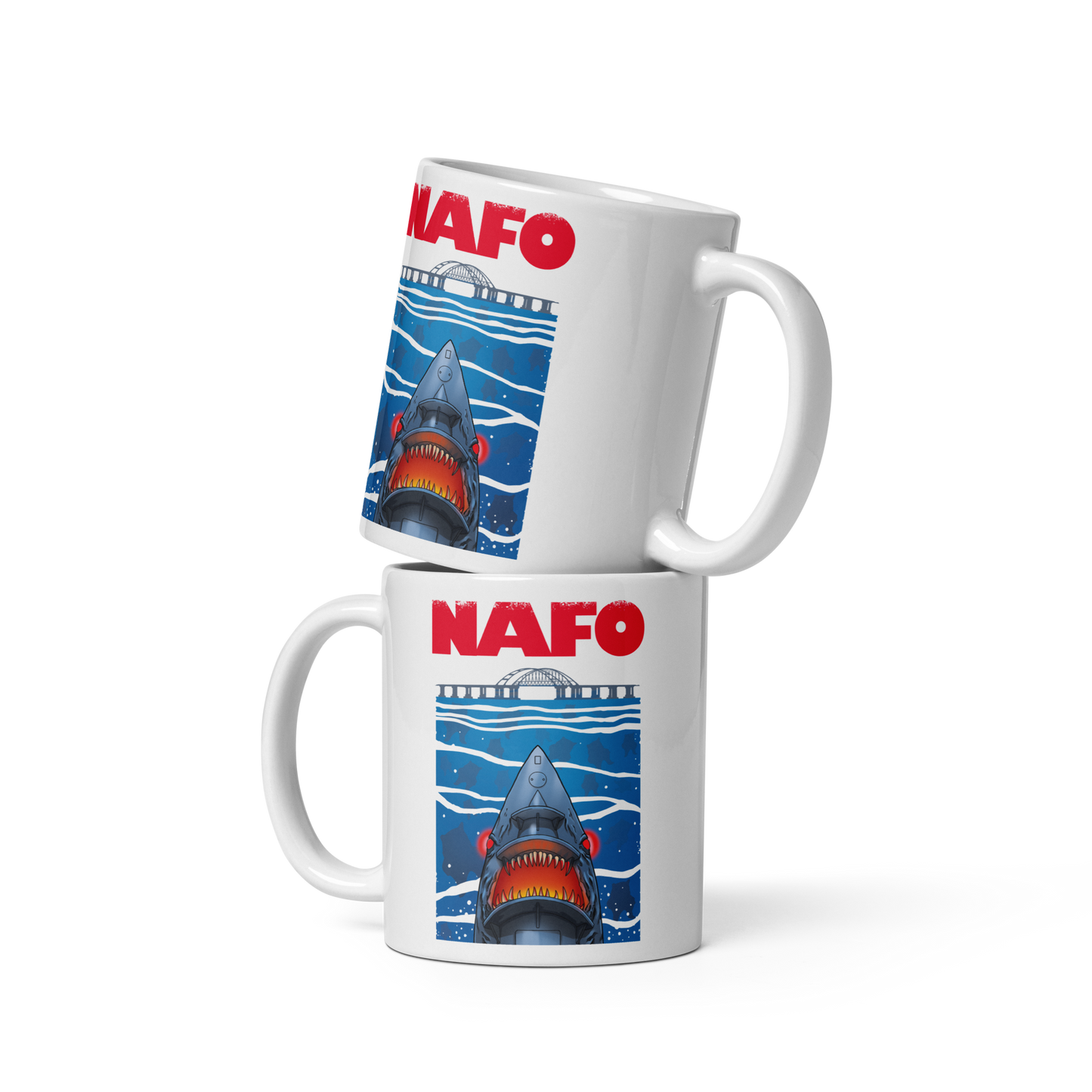 NAFO x Grandpa Yurko Shark Drone Mug