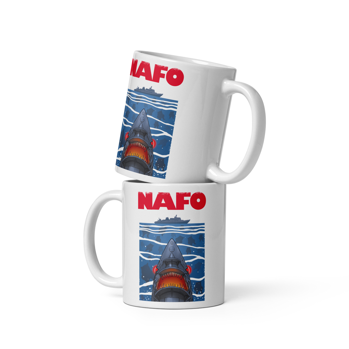 NAFO x Grandpa Yurko Shark Drone Ship Mug
