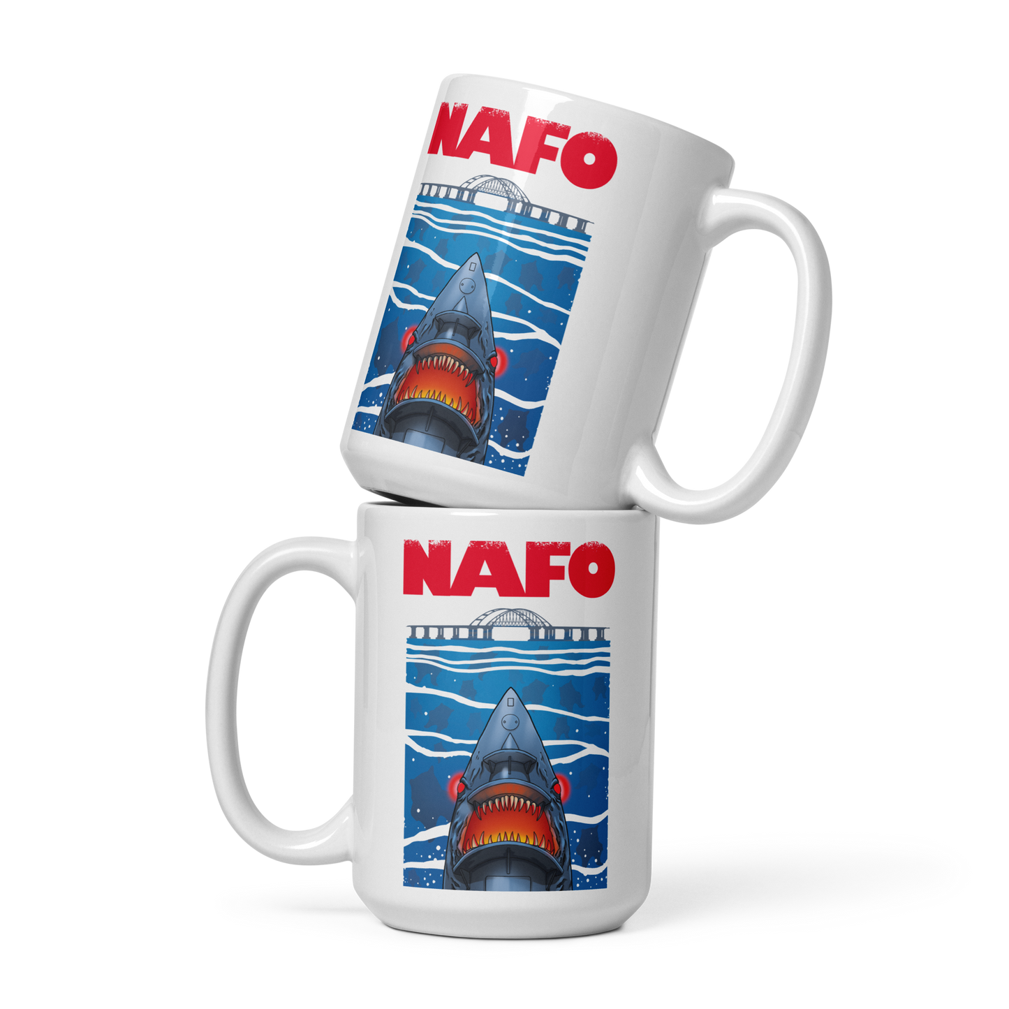 NAFO x Grandpa Yurko Shark Drone Mug