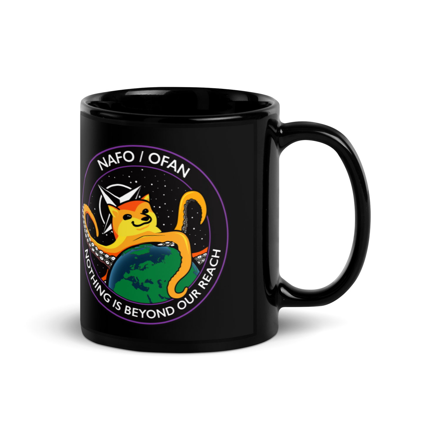 NAFO Nothing is Beyond Our Reach Black Mug
