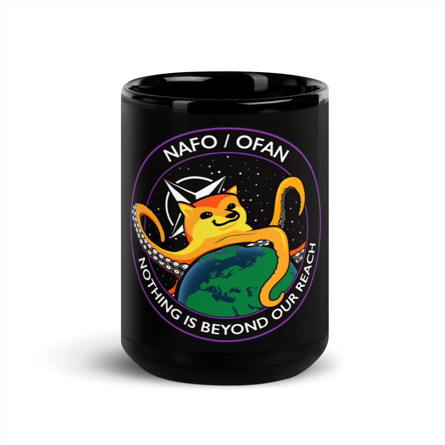 NAFO Nothing is Beyond Our Reach Black Mug